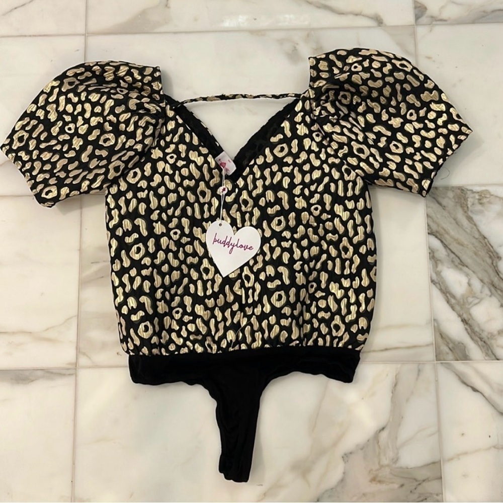 Buddy Love Puff Sleeve Body Suit Size Large NWT